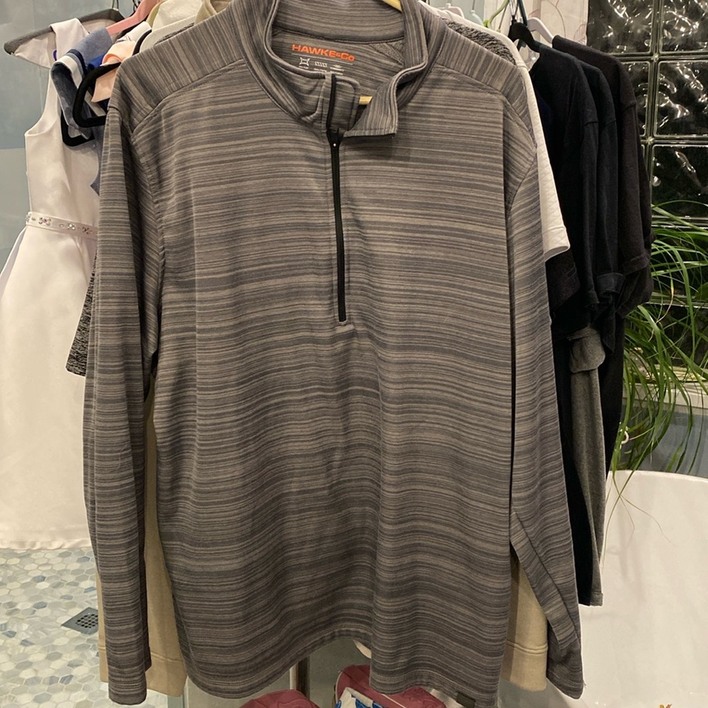 Grey pullover with quarter zip - size XXL Hawk &Co